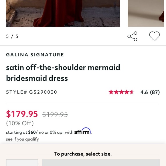 David’s Bridal Bridesmaid Dress - Picture 3 of 10